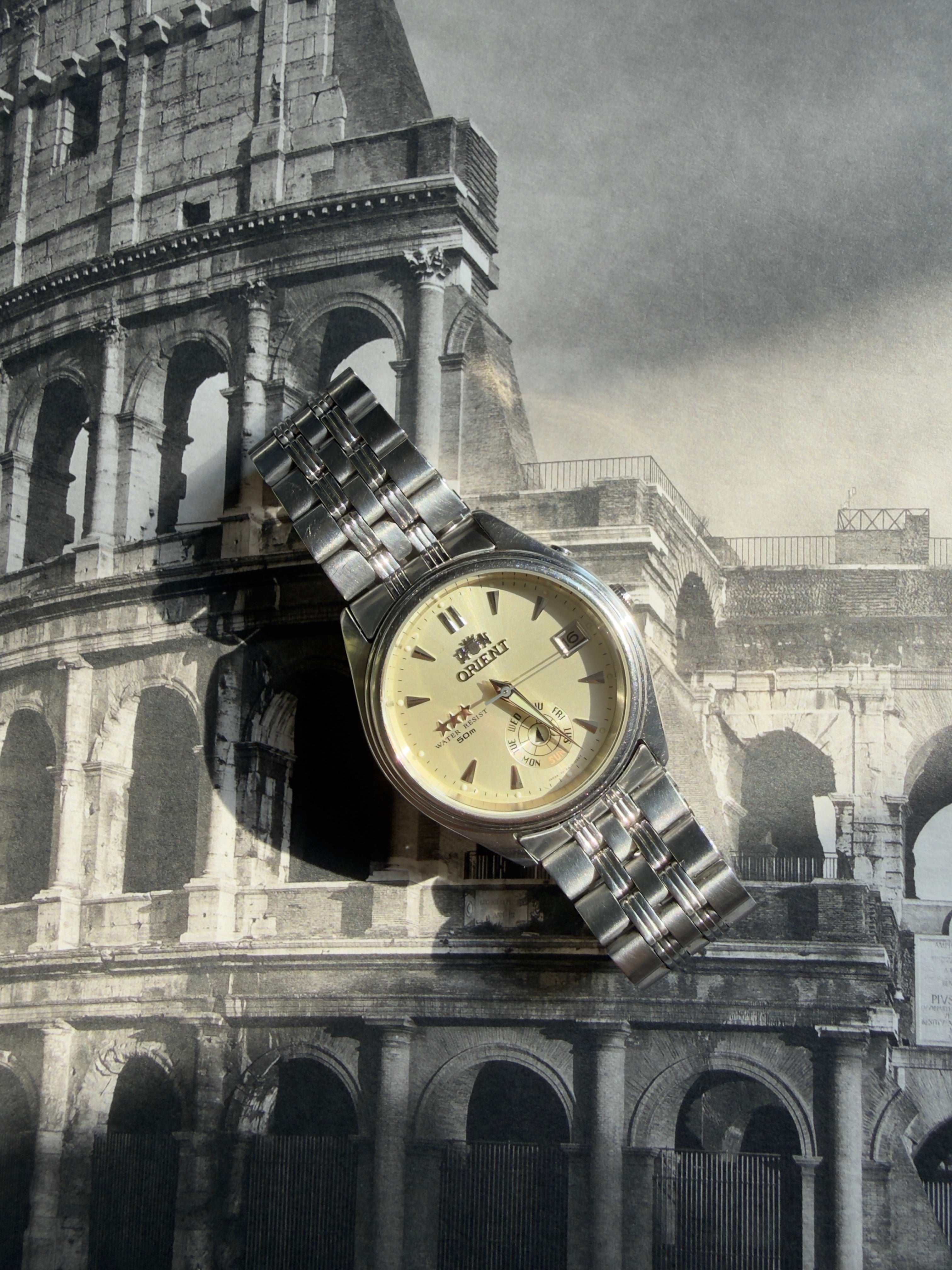 Orient 3 Star EMJ43-00 | Cream Sunburst Dial | Pointer Day Display | Automatic | 1997