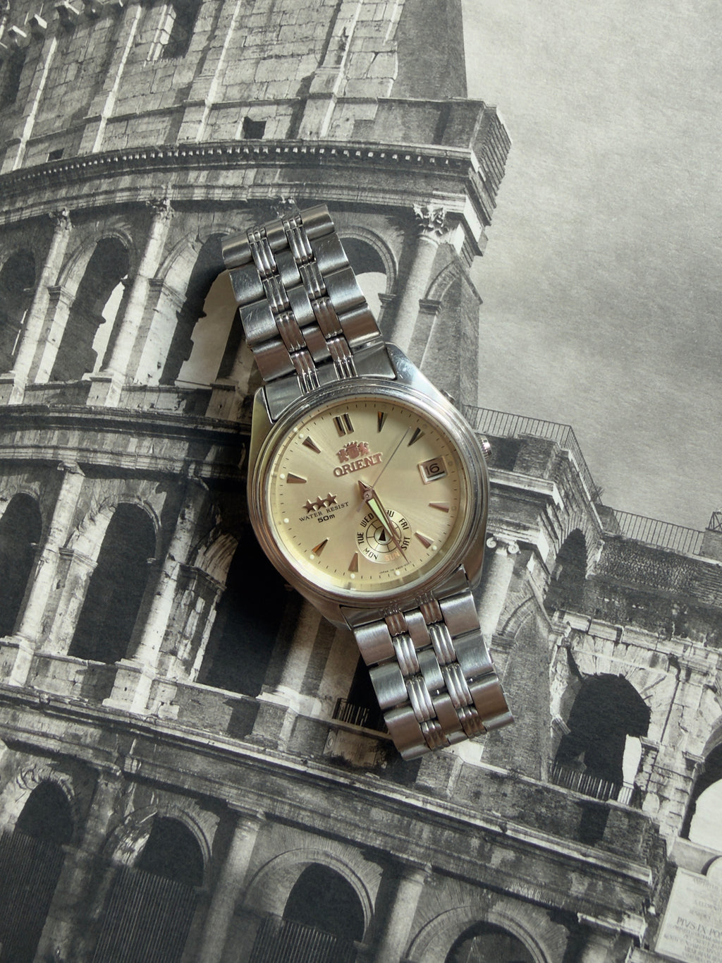 Orient 3 Star EMJ43-00 | Cream Sunburst Dial | Pointer Day Display | Automatic | 1997